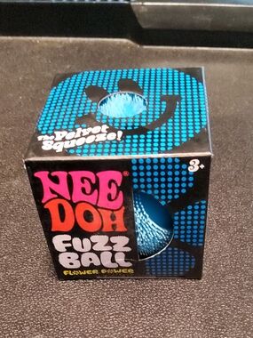 NeeDoh Blue Fuzz Ball Velvet Squeeze Toy